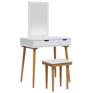 vidaXL Ensemble de Coiffeuse FAUSKE 3 pc Blanc 76 x 50 x 143 cm