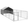 vidaXL Niche d'ext&eacute;rieur pour chien enclos 7x2x1,5 m acier galvanis&eacute;