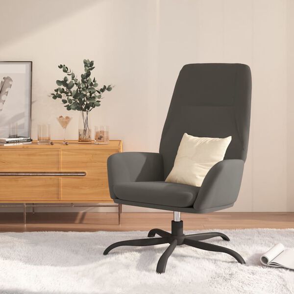 vidaXL Chaise de relaxation Gris fonc&eacute; Velours
