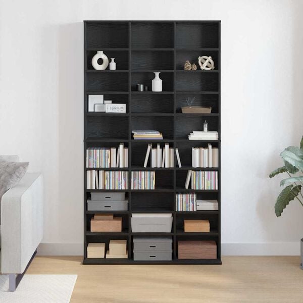 vidaXL Meuble CD Chêne noir 101 x 23 x 177.5 cm Bois d'ingénierie
