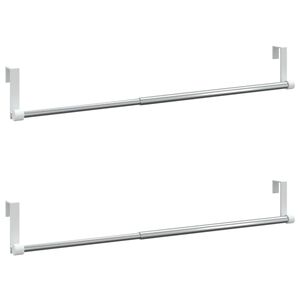 vidaXL Tringles &agrave; rideau 2 pcs blanc et argent&eacute; 40-60 cm aluminium