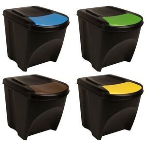 vidaXL Poubelles empilables 4 pcs Anthracite 100 L