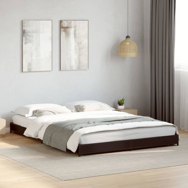 vidaXL Cadre de lit sans matelas noir 135x190 cm