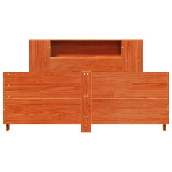 vidaXL Cadre de lit sans matelas cire marron 120x190cm bois pin massif