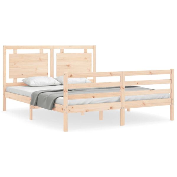 vidaXL Cadre de lit sans matelas 160x200 cm bois massif