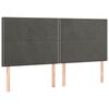 vidaXL T&ecirc;te de lit Gris fonc&eacute; 160 x 5 x 118/128 cm Velours