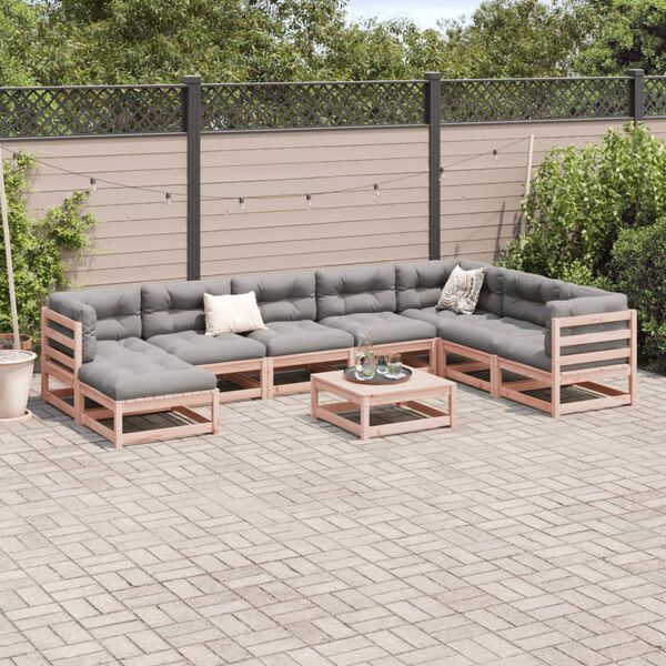 vidaXL Salon de jardin 9 pcs bois massif sapin de douglas
