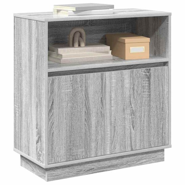 vidaXL Buffet LED Gris Sonoma 71 x 34,5 x 75 cm Bois d'ingénierie