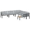 vidaXL Salon de jardin avec coussins 6 pcs noir acier enduit de poudre