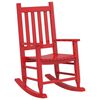 vidaXL Chaise &agrave; bascule enfants rouge bois de peuplier massif