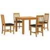 vidaXL Ensemble de salle &agrave; manger 5 pc Noir Bois de ch&ecirc;ne massif