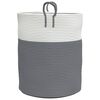 vidaXL Panier de rangement gris et blanc Ø38x46 cm coton