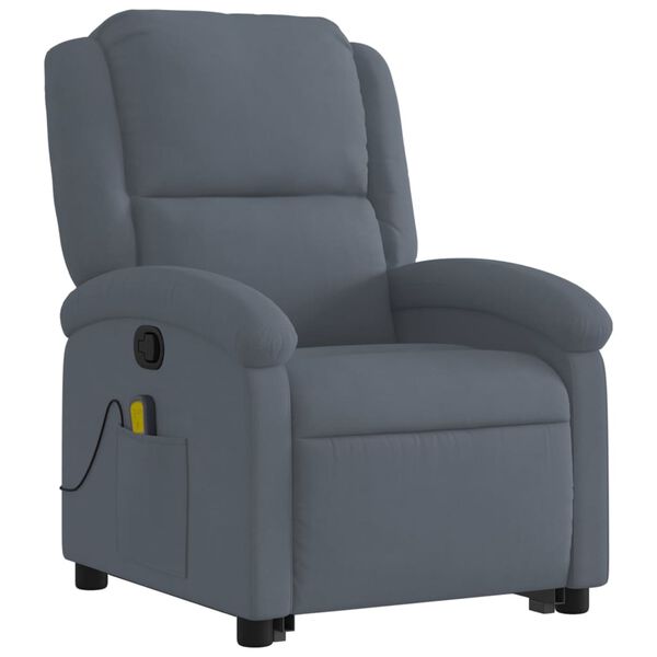 vidaXL Fauteuil de massage inclinable Gris foncé Velours