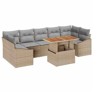 vidaXL Ensemble de canap&eacute; de jardin 8 pc Beige et Gris clair