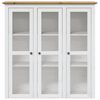 vidaXL Buffet BODO blanc et marron 115,5x43x200,5cm bois massif de pin