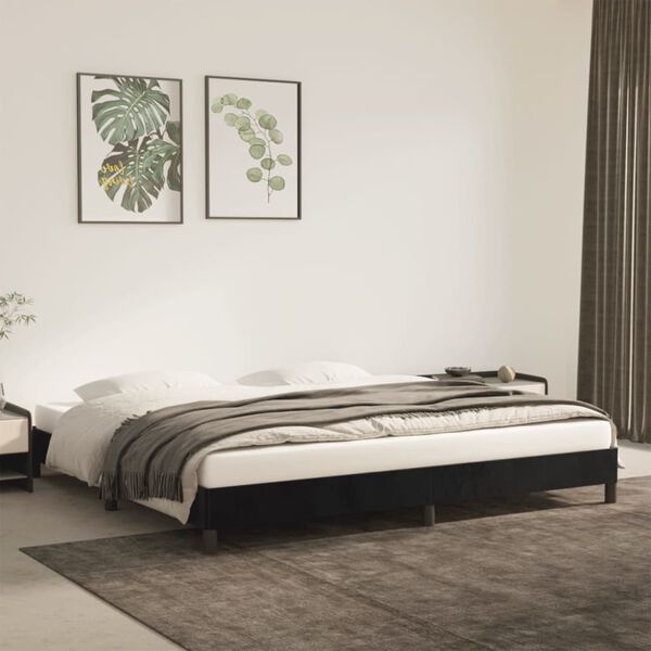 vidaXL Cadre de lit sans matelas noir 200x200 cm velours