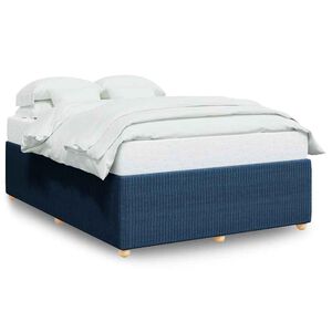 vidaXL Cadre de lit sans matelas bleu 140x200 cm tissu