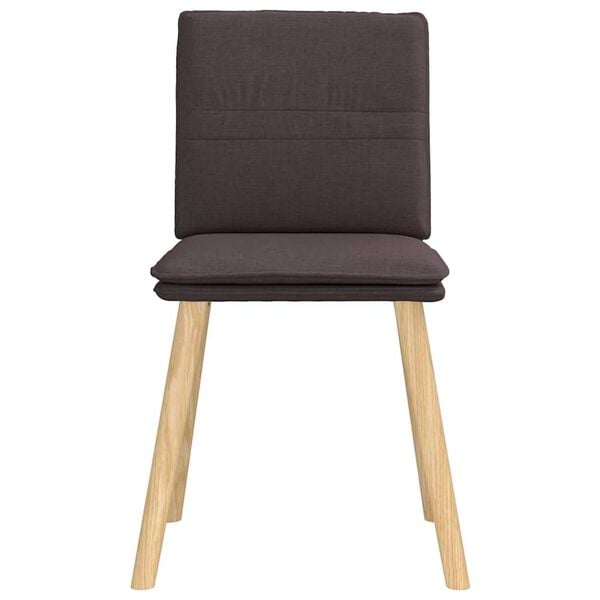 vidaXL Chaises &agrave; manger lot de 4 marron fonc&eacute; tissu