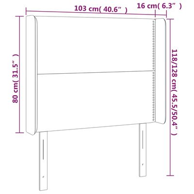 vidaXL Tête de lit avec oreilles Gris clair 103x16x118/128 cm Velours