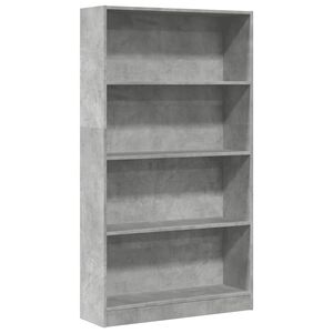vidaXL Biblioth&egrave;que gris b&eacute;ton 80x24x143 cm bois d'ing&eacute;nierie