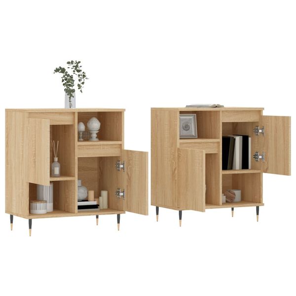 vidaXL Buffets 2 pcs ch&ecirc;ne sonoma bois d'ing&eacute;nierie