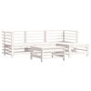 vidaXL Salon de jardin 5 pcs avec coussins blanc bois massif
