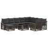 vidaXL Ensemble de canap&eacute; de jardin 11 pc Gris et Gris fonc&eacute; polyrotin