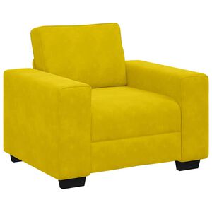 vidaXL Fauteuil canap&eacute; jaune 100x77x82 cm velours