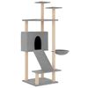 vidaXL Arbre &agrave; chat avec griffoirs en sisal Gris clair 153 cm