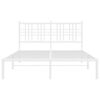 vidaXL Cadre de lit m&eacute;tal sans matelas et t&ecirc;te de lit blanc 140x190 cm