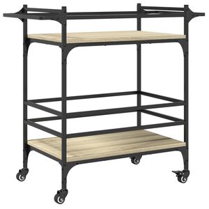vidaXL Chariot de cuisine ch&ecirc;ne sonoma 82x40x78,5 cm bois d'ing&eacute;nierie