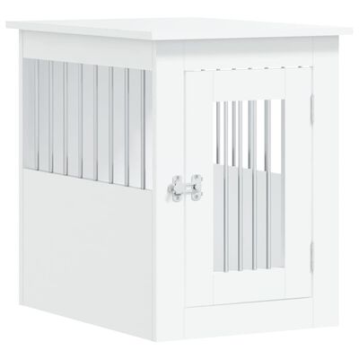 vidaXL Meuble de cage pour chiens blanc 45x62x59 cm bois d'ingénierie