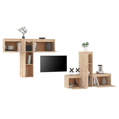 vidaXL Meubles TV 6 pcs Bois massif de pin