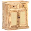 vidaXL Buffet 65x32x70 cm Bois de manguier massif et canne naturelle