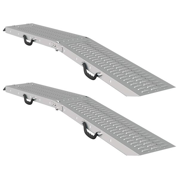 vidaXL Ramp de Chargement 2 pcs Argent 166 x 22,5 x 4,5 cm