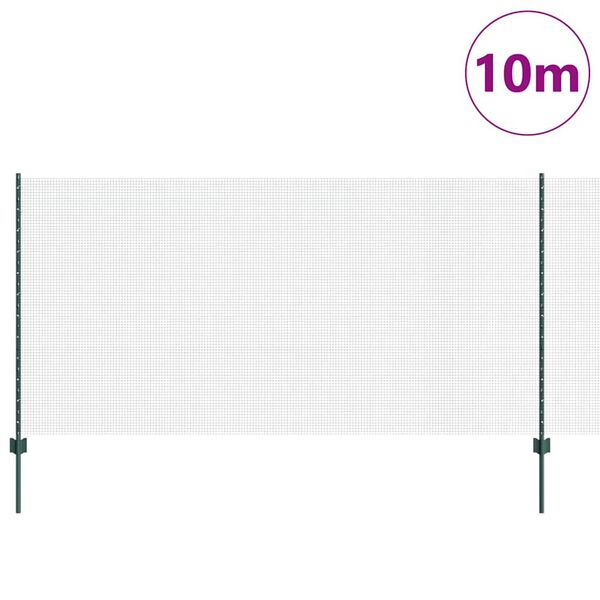vidaXL Cl&ocirc;ture avec poteau Vert 1,2 x 10 m Acier et PVC