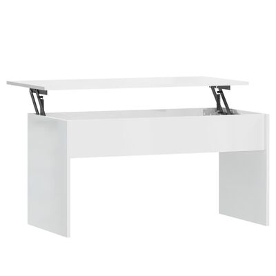 vidaXL Table basse Blanc brillant 102x50,5x52,5 cm Bois d'ingénierie