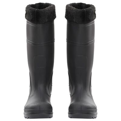 vidaXL Bottes de pluie avec chaussettes amovibles noir taille 38 PVC
