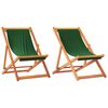 vidaXL Chaises pliantes 2 pi&egrave;ces en tissu vert