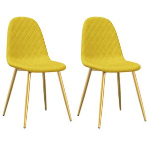 vidaXL Chaises &agrave; manger lot de 2 Jaune moutarde Velours