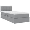 vidaXL Lit avec rangement et matelas Gris clair 90 x 190 cm