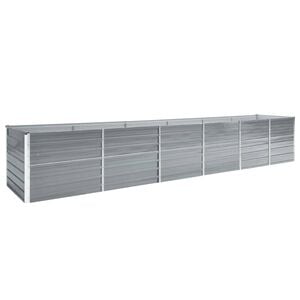 vidaXL Lit sur&eacute;lev&eacute; de jardin Acier galvanis&eacute; 480x80x77 cm Gris