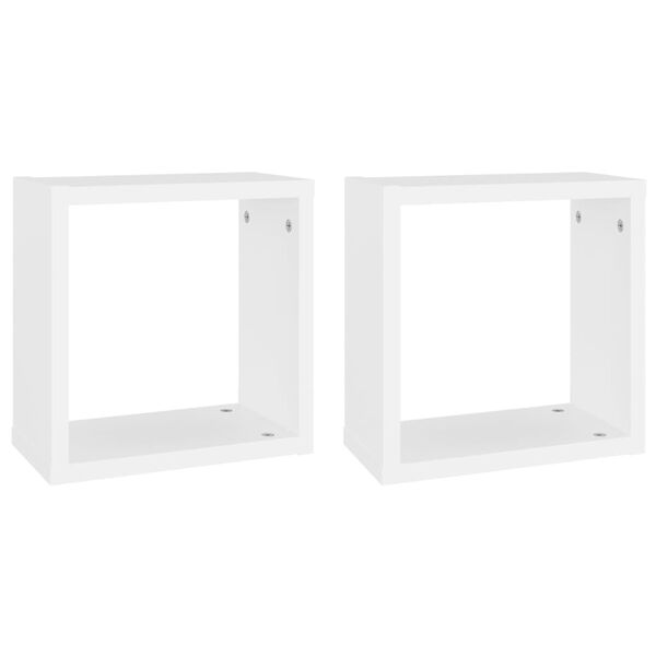 vidaXL Étagères cube murales 2 pcs Blanc 30x15x30 cm