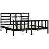 vidaXL Cadre de lit sans matelas noir 180x200 cm bois massif