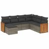 vidaXL Salon de jardin avec coussins 7 pcs gris r&eacute;sine tress&eacute;e