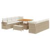 vidaXL Ensemble de canap&eacute; de jardin 11 pcs Beige et cr&egrave;me polyrotin