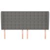 vidaXL T&ecirc;te de lit avec oreilles Gris fonc&eacute; 183x23x118/128 cm Tissu