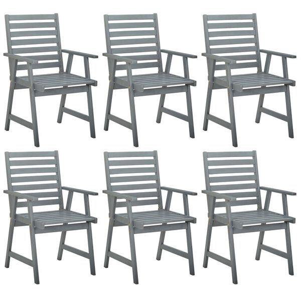 vidaXL Chaises &agrave; manger d'ext&eacute;rieur lot de 6 Gris Bois d'acacia