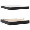 vidaXL Lit avec rangement et matelas avec matelas 2 pcs Noir Cuir