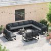 vidaXL Ensemble de canap&eacute; de jardin avec coussin 12 pcs Noir Aluminium